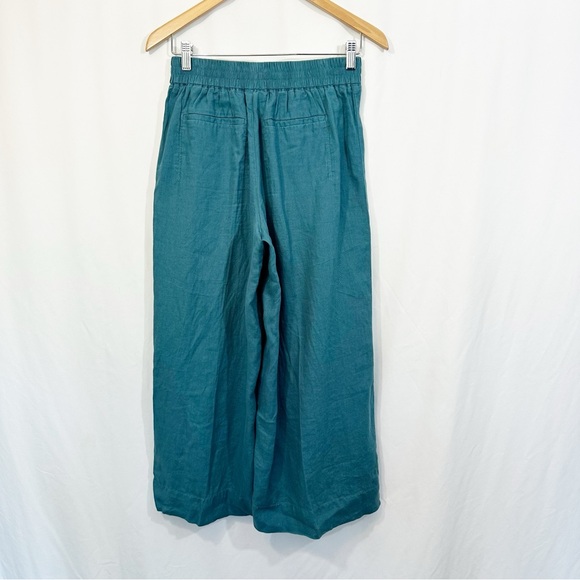 Athleta Playa Linen High Rise Pleated Wide Leg Pants in Borealis Blue - Picture 8 of 13